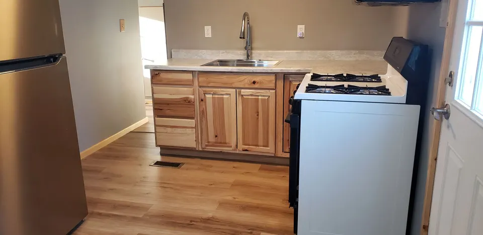 Kitchen detail showing cabinetry and countertop work by TWD Carpentry in Missoula County Montana