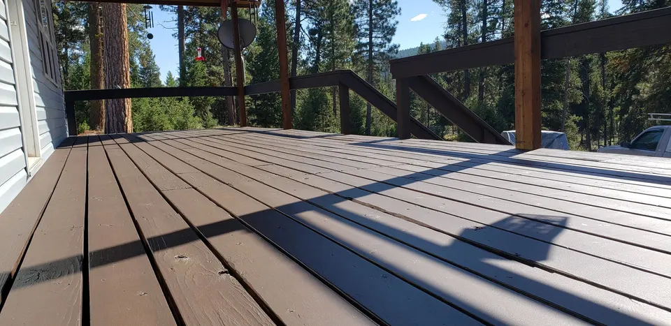 TWD Carpentry deck sanding and staining project in Missoula Montana